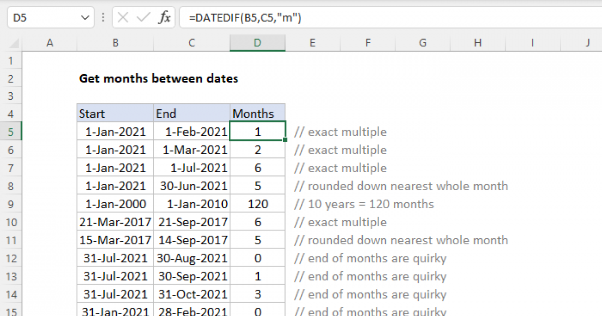 Excel Pivot Table Showing Months Not Days Between Two Dates 